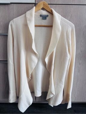 Cashmere Soft Cream Open front Cardigan